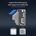 8-IN-1 Magnetic HUB SSD Enclosure Case for M.2 NVMe 10Gbps USB C 3.2 Gen2 PCI-E 100W Charger for iPhone15 Pro MacBook 2230-2280 - HAMZAKHANSTORE