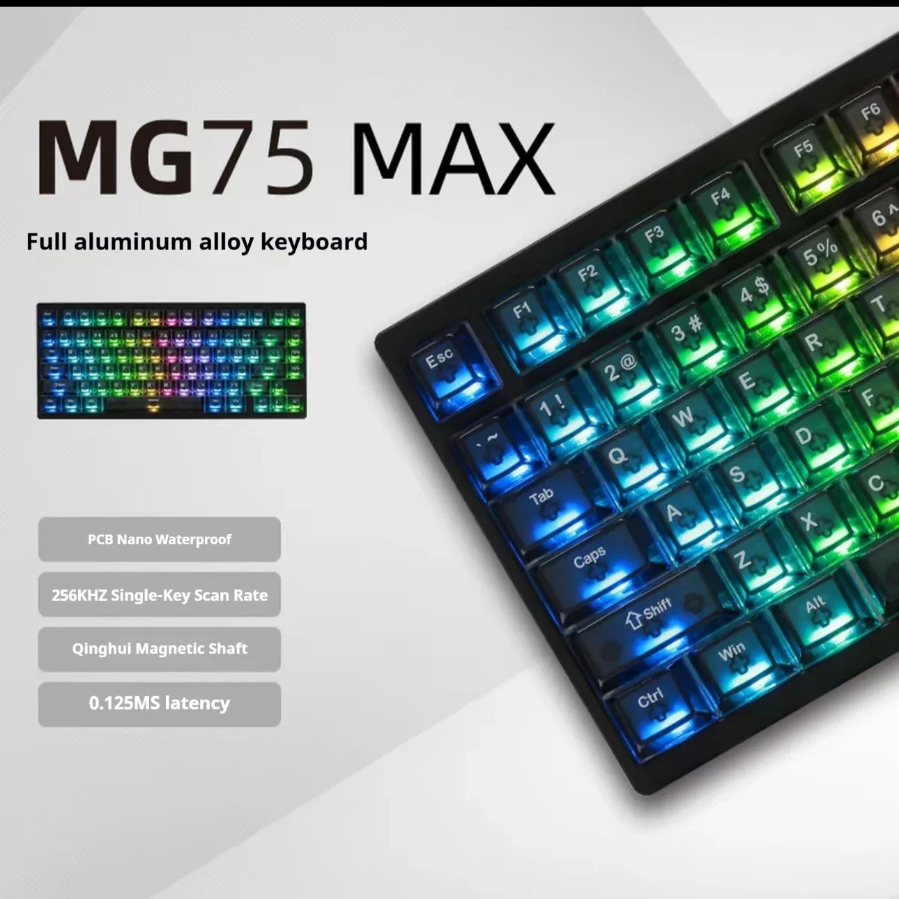 IROK MG75 PRO MG75 Max Magnetic Gaming Mechanical Keyboard RT0.001mm 8K 0.125ms Delay Aluminium RGB Hot Swap Wired Game Keyboard - HAMZAKHANSTORE