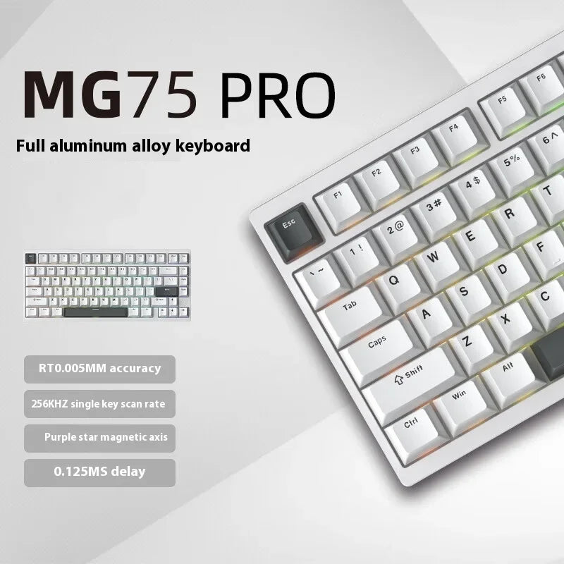 IROK MG75 PRO MG75 Max Magnetic Gaming Mechanical Keyboard RT0.001mm 8K 0.125ms Delay Aluminium RGB Hot Swap Wired Game Keyboard - HAMZAKHANSTORE