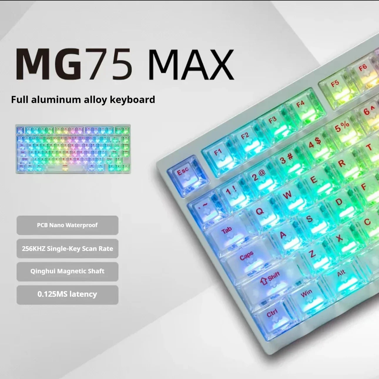 IROK MG75 PRO MG75 Max Magnetic Gaming Mechanical Keyboard RT0.001mm 8K 0.125ms Delay Aluminium RGB Hot Swap Wired Game Keyboard - HAMZAKHANSTORE