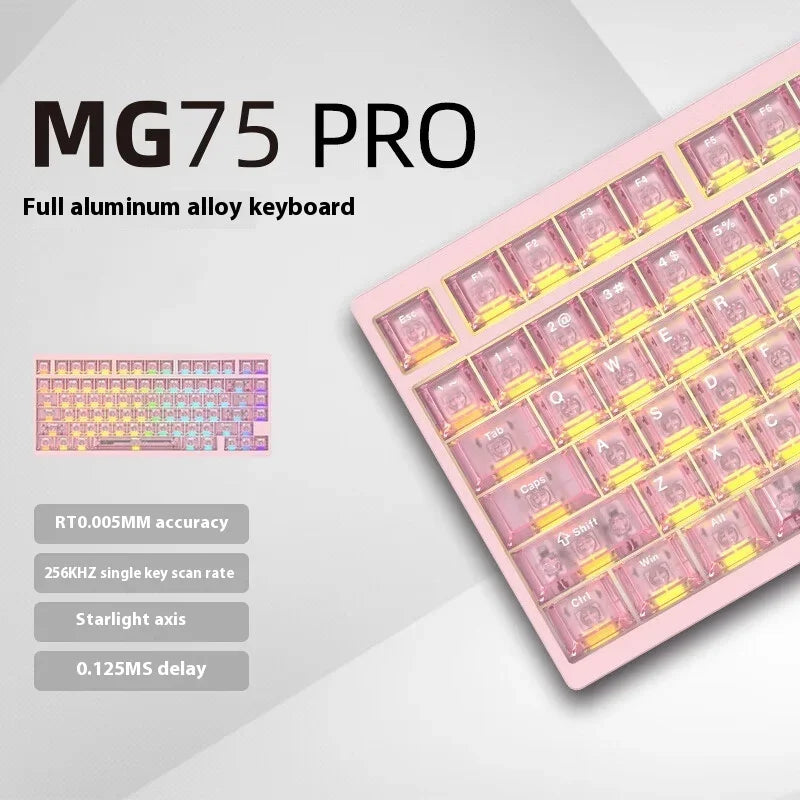 IROK MG75 PRO MG75 Max Magnetic Gaming Mechanical Keyboard RT0.001mm 8K 0.125ms Delay Aluminium RGB Hot Swap Wired Game Keyboard - HAMZAKHANSTORE