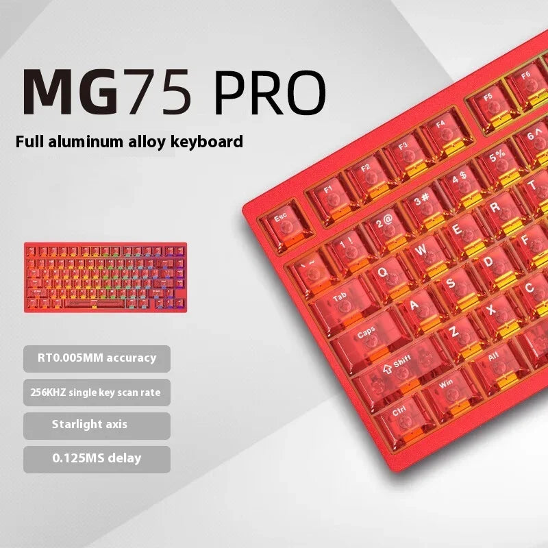 IROK MG75 PRO MG75 Max Magnetic Gaming Mechanical Keyboard RT0.001mm 8K 0.125ms Delay Aluminium RGB Hot Swap Wired Game Keyboard - HAMZAKHANSTORE