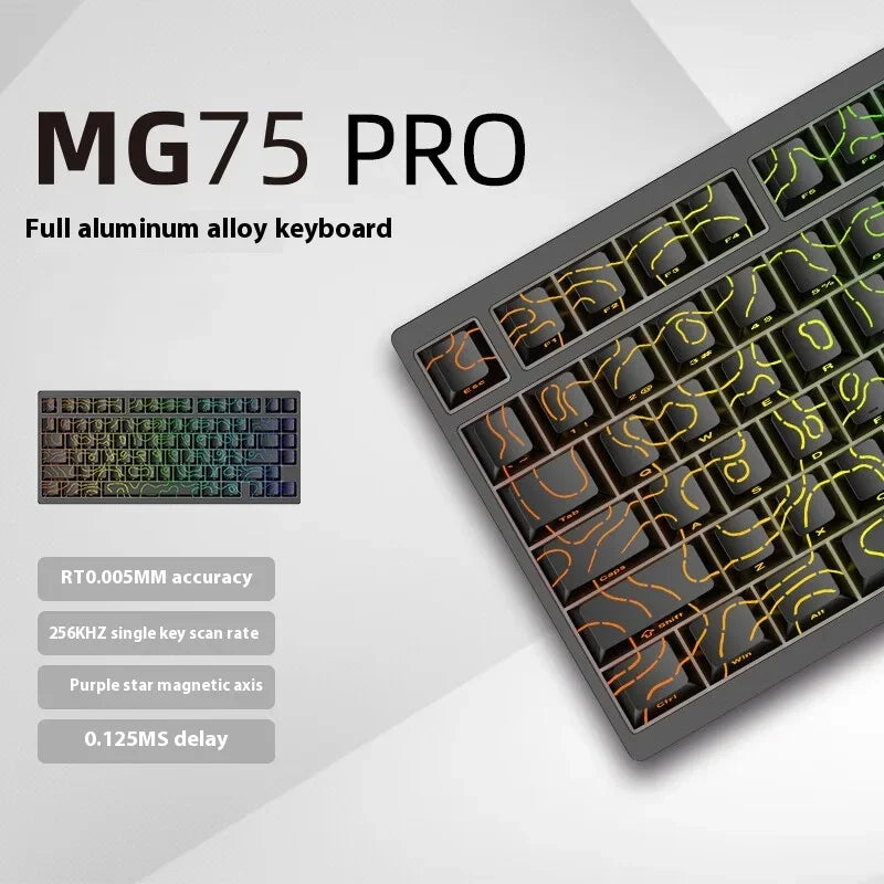 IROK MG75 PRO MG75 Max Magnetic Gaming Mechanical Keyboard RT0.001mm 8K 0.125ms Delay Aluminium RGB Hot Swap Wired Game Keyboard - HAMZAKHANSTORE