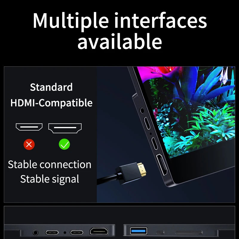 13.3'' 1080p Portable Monitor Samsung Oled Panel 100%DCI-P3 USB-C HDMI-Compatible Travelling Display for PC Laptop Xbox Switch - HAMZAKHANSTORE
