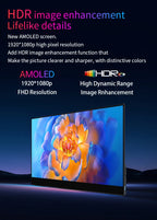 13.3'' 1080p Portable Monitor Samsung Oled Panel 100%DCI-P3 USB-C HDMI-Compatible Travelling Display for PC Laptop Xbox Switch - HAMZAKHANSTORE