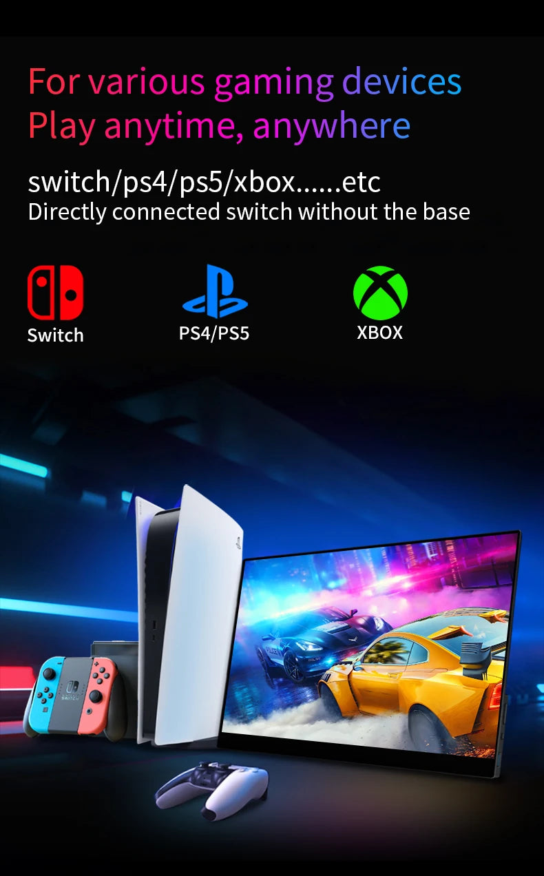 13.3'' 1080p Portable Monitor Samsung Oled Panel 100%DCI-P3 USB-C HDMI-Compatible Travelling Display for PC Laptop Xbox Switch - HAMZAKHANSTORE