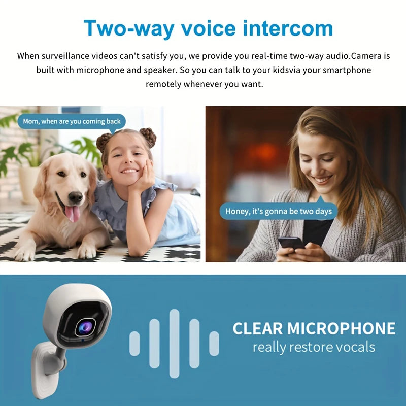 Smart 1080p Wi-Fi Smart Home Security Camera , HD,Real-time APP Alerts, 2-Way Audio, with Motion Tracking for Baby & Pet - HAMZAKHANSTORE