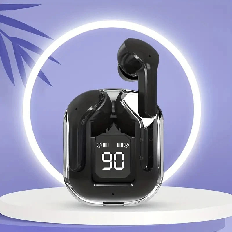 Original T2 Wireless Bluetooth Earphone Transparent HIFI Headphones LED Power Digital Display Stereo Sound Earphones for Xiaomi - HAMZAKHANSTORE