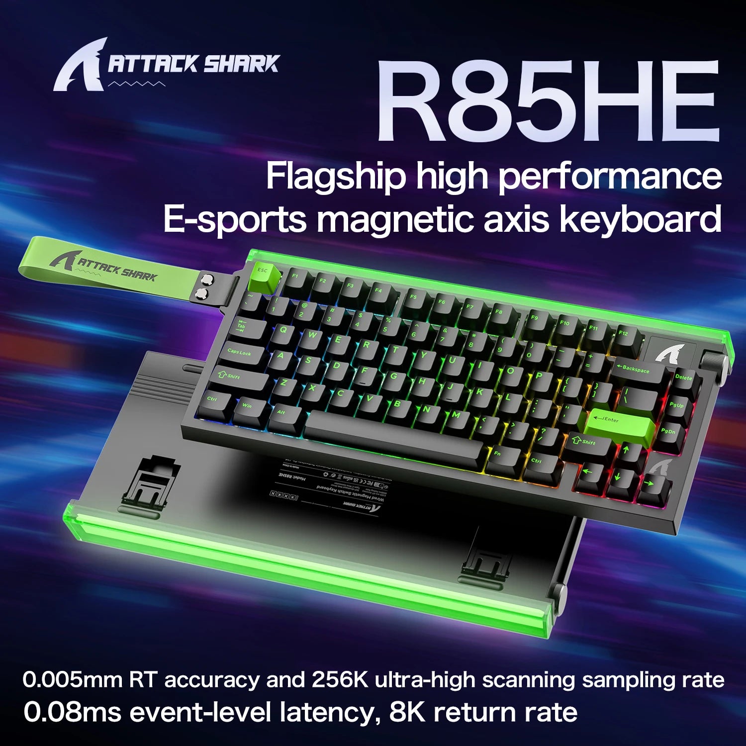 Attack Shark R85HE wired gaming keyboard 1600W RGB 8KHZ magnetic axis mechanical keyboard - HAMZAKHANSTORE