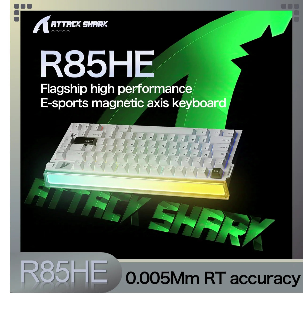 Attack Shark R85HE wired gaming keyboard 1600W RGB 8KHZ magnetic axis mechanical keyboard - HAMZAKHANSTORE