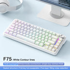 75% Hot Swap Gaming Keyboard Wireless FREEWOL F75 RGB Mechanical Keyboard with Metal Knobs AULA F75 Same Model,Tri-Mode,4000 mAh.