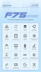 75% Hot Swap Gaming Keyboard Wireless FREEWOL F75 RGB Mechanical Keyboard with Metal Knobs AULA F75 Same Model,Tri-Mode,4000 mAh.