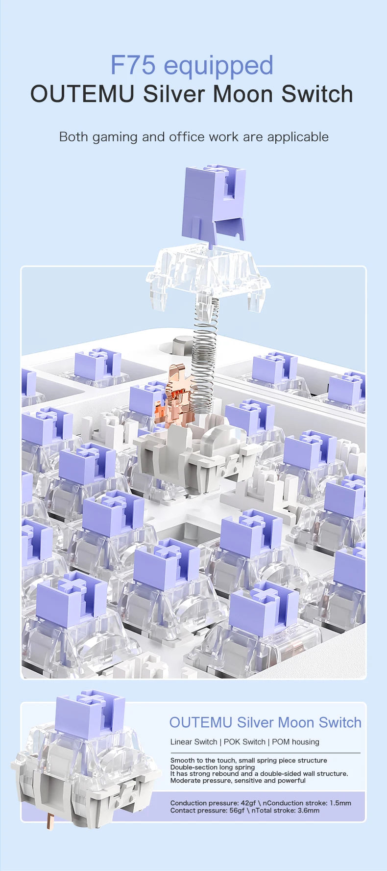 75% Hot Swap Gaming Keyboard Wireless FREEWOL F75 RGB Mechanical Keyboard with Metal Knobs AULA F75 Same Model,Tri-Mode,4000 mAh.