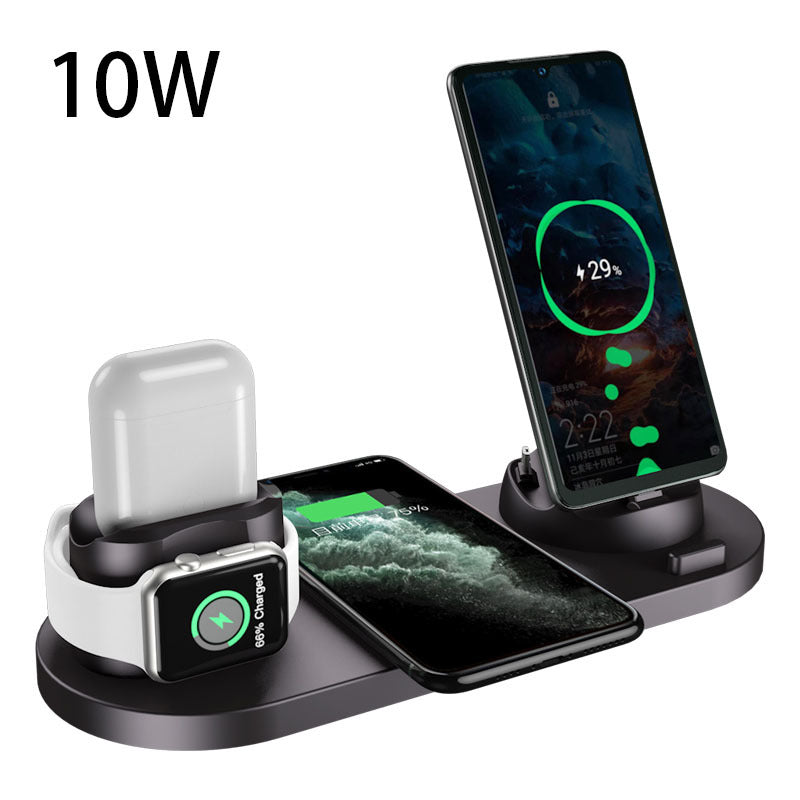Wireless Charger For IPhone Fast Charger For Phone Fast Charging Pad For Phone Watch 6 In 1 Charging Dock Station - HAMZAKHANSTORE