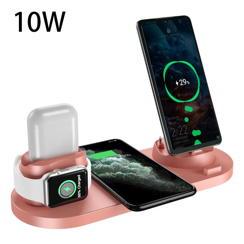 Wireless Charger For IPhone Fast Charger For Phone Fast Charging Pad For Phone Watch 6 In 1 Charging Dock Station - HAMZAKHANSTORE