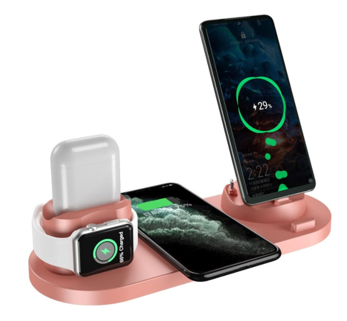 Wireless Charger For IPhone Fast Charger For Phone Fast Charging Pad For Phone Watch 6 In 1 Charging Dock Station - HAMZAKHANSTORE