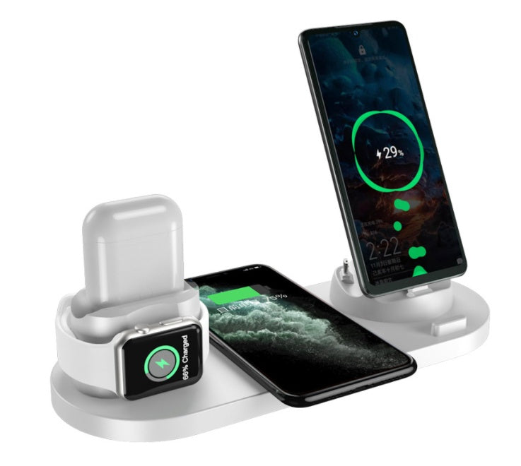 Wireless Charger For IPhone Fast Charger For Phone Fast Charging Pad For Phone Watch 6 In 1 Charging Dock Station - HAMZAKHANSTORE