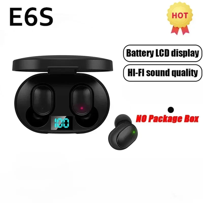 E6S Wireless Bluetooth Earphones TWS Bluetooth Headset Wireless Earbuds Noise Cancelling Earphones with Microphone Headphones - HAMZAKHANSTORE