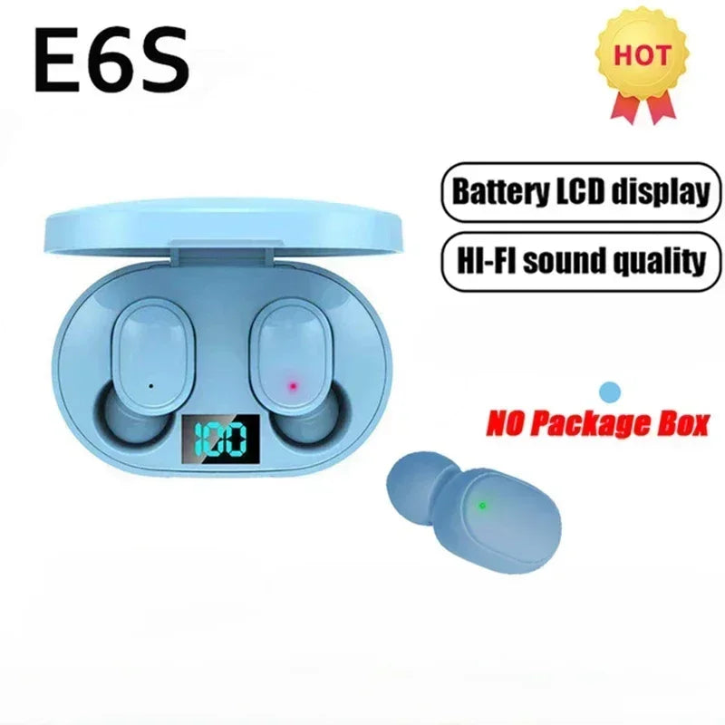 E6S Wireless Bluetooth Earphones TWS Bluetooth Headset Wireless Earbuds Noise Cancelling Earphones with Microphone Headphones - HAMZAKHANSTORE