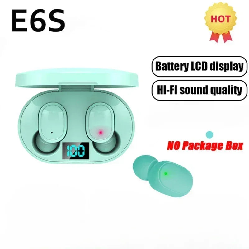 E6S Wireless Bluetooth Earphones TWS Bluetooth Headset Wireless Earbuds Noise Cancelling Earphones with Microphone Headphones - HAMZAKHANSTORE