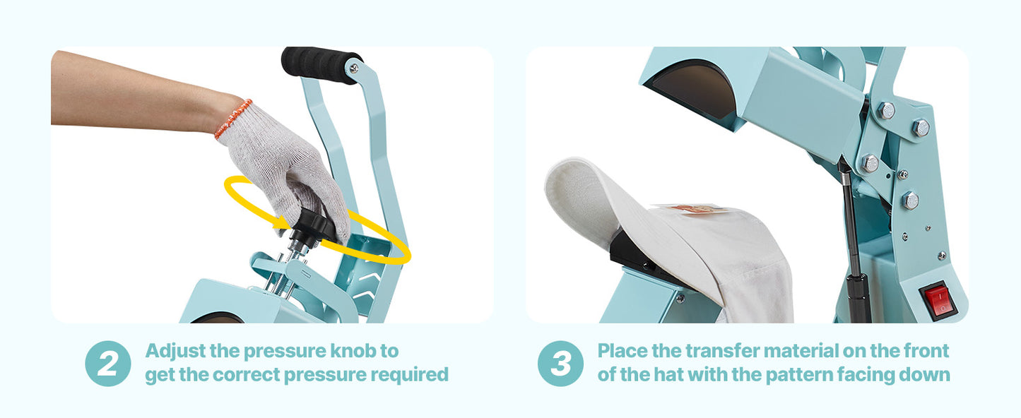 SucceBuy Hat Heat Press Machine with 2/4pcs Interchangeable Platens Precise Temperature and Time Control Hat  Heat Press