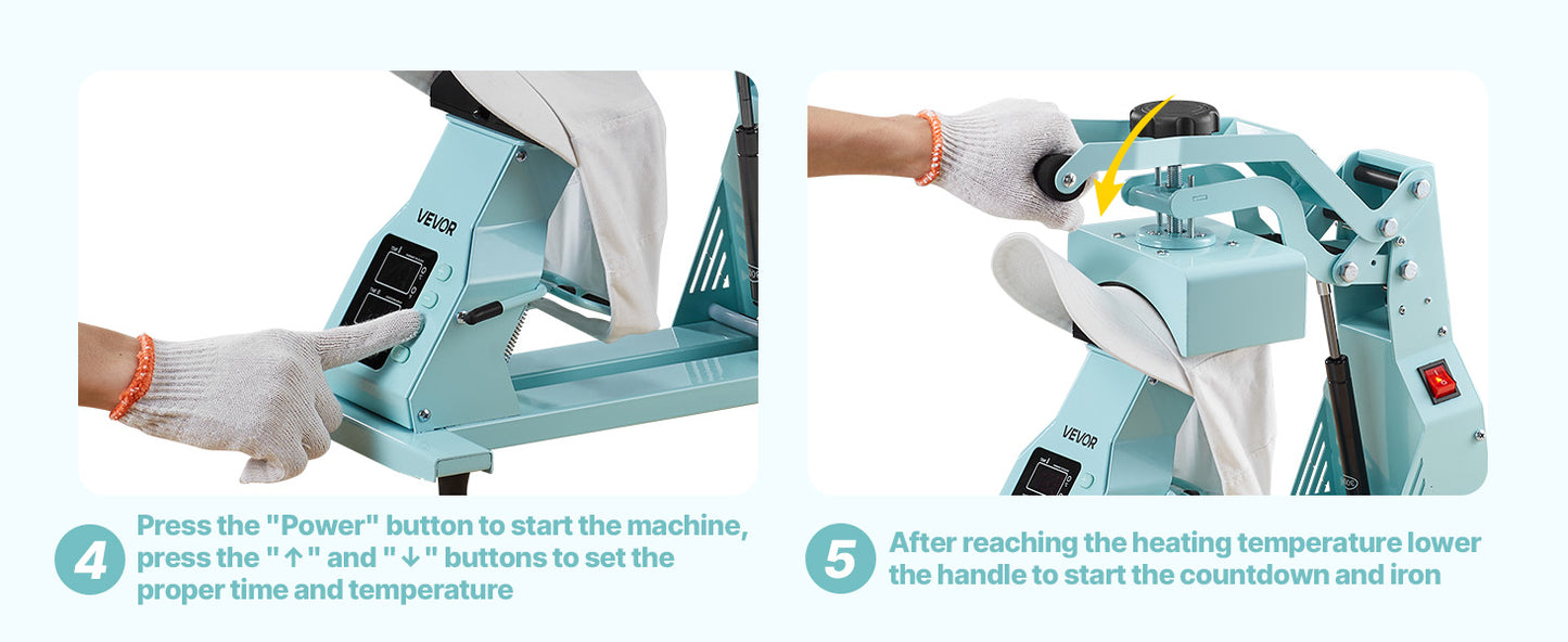 SucceBuy Hat Heat Press Machine with 2/4pcs Interchangeable Platens Precise Temperature and Time Control Hat  Heat Press