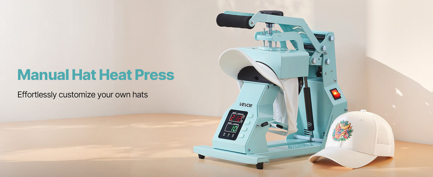 SucceBuy Hat Heat Press Machine with 2/4pcs Interchangeable Platens Precise Temperature and Time Control Hat  Heat Press
