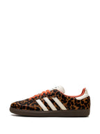 Adidas Samba Og Leopard Print With Orange Laces