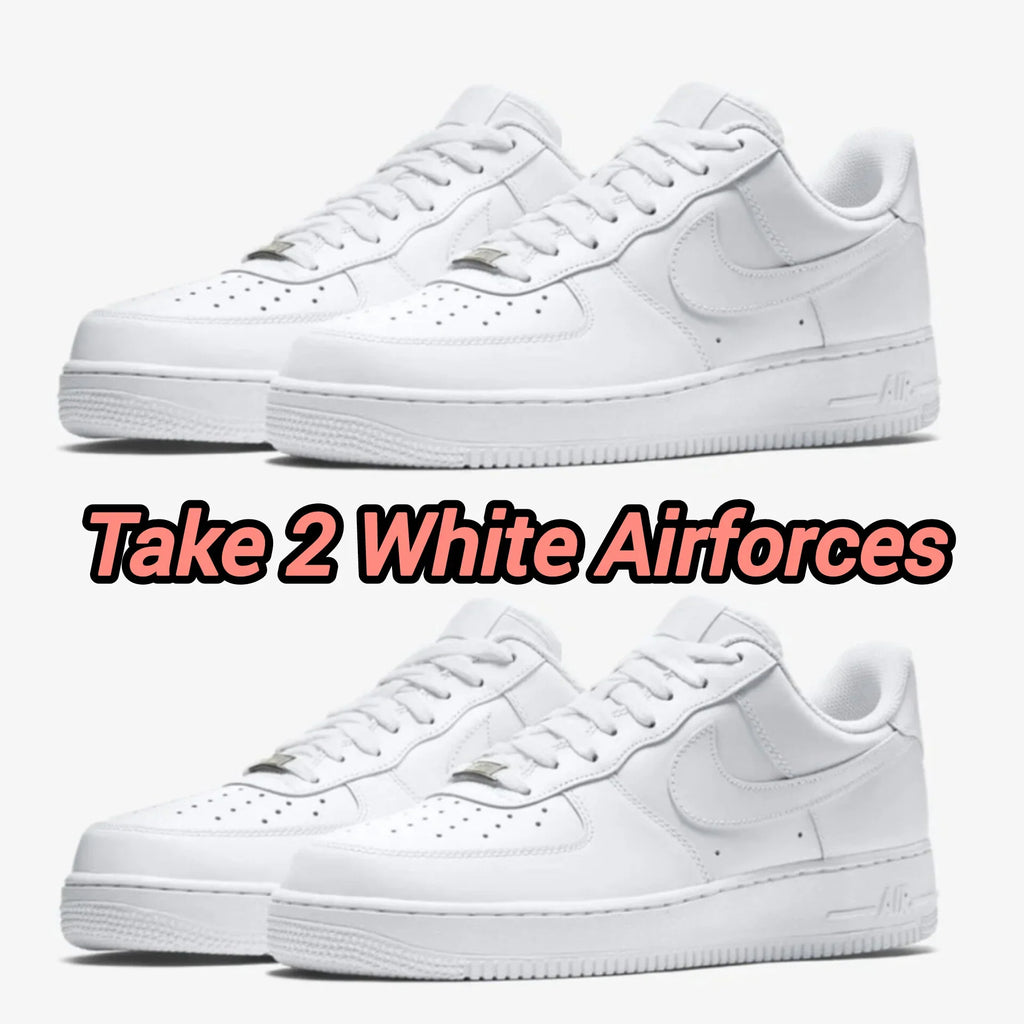 2x Pairs of Nike Airforce 1 Sneaker - White